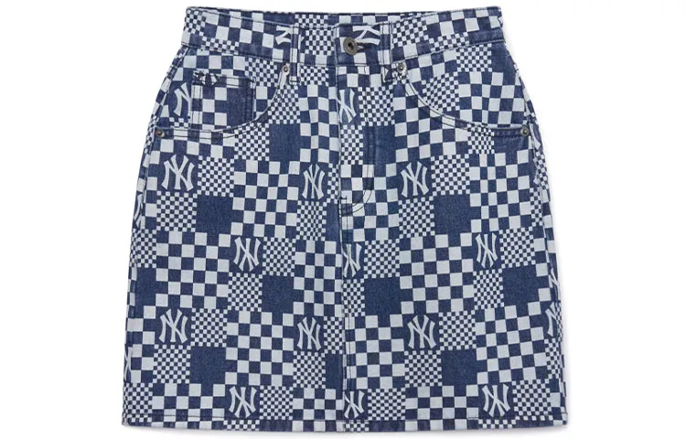 MLB New York Yankees Denim Short Skirts Women's Blue