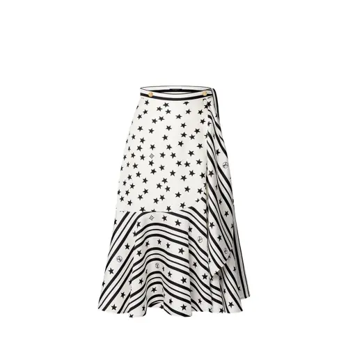 LOUIS VUITTON New Quarterly Products Of LV Casual Long Skirts Women's Black/White Moderate Mid Length Other