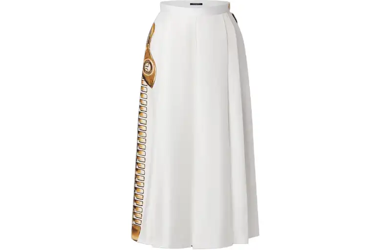 LOUIS VUITTON Casual Long Skirt Women's White
