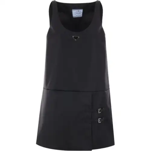 PRADA Enamel Triangle Sleeveless Mini Dress