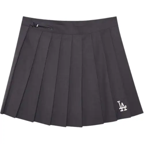 New Era FW24 MLB Los Angeles Dodgers Embroidered Logo Simple and Comfortable Pleated Casual Skirt Women's Black