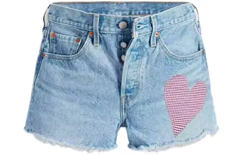 Levis Denim Shorts Women's Denim Blue Moderate Straight Fit Pants
