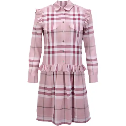 Burberry Long Sleeved Dress Women's Pink