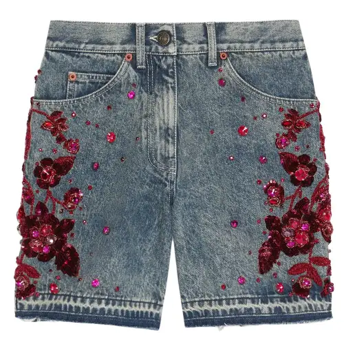 GUCCI SS23 Denim Shorts Women's Blue