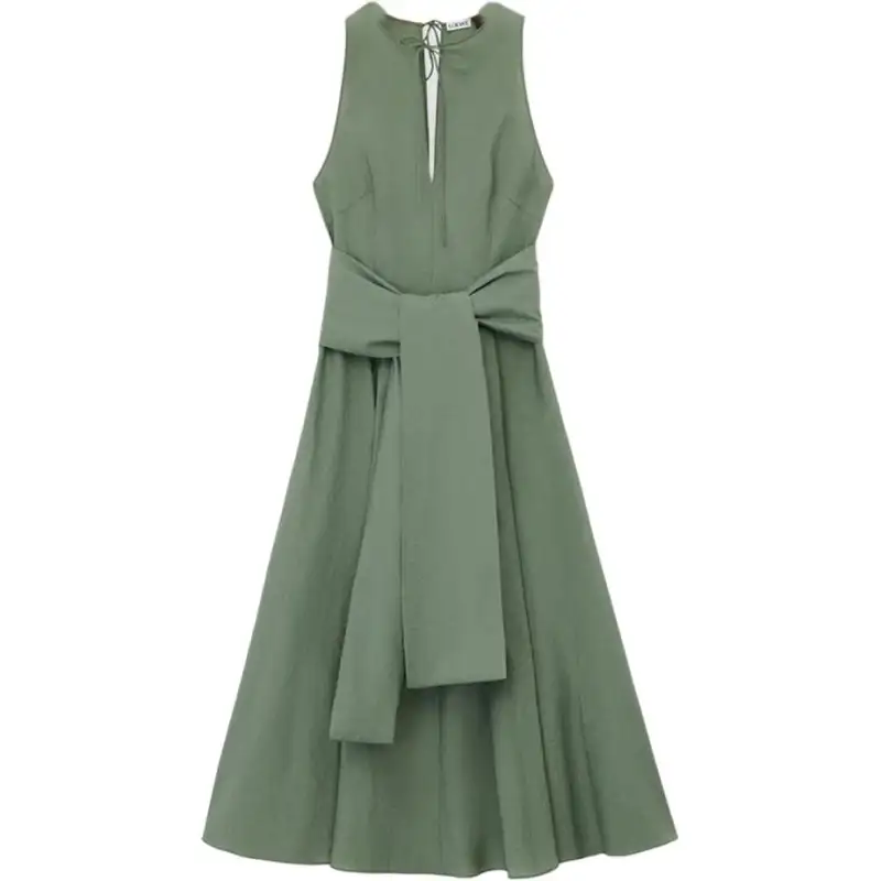 LOEWE Sleeveless Wrap Midi Dress