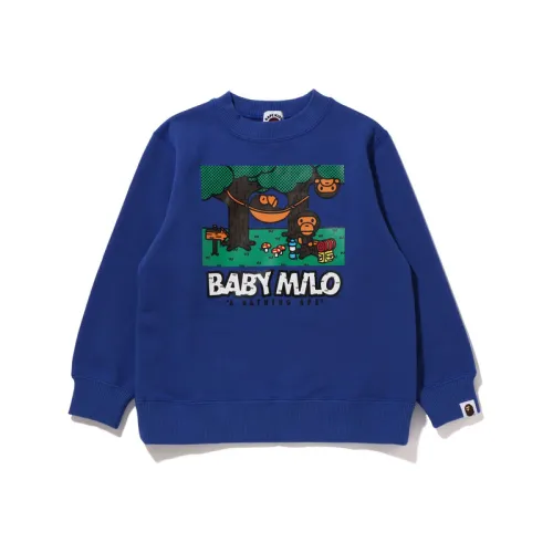 A BATHING APE Sweatshirt Baby Milo Store cartoon letter print round neck pullover children's style