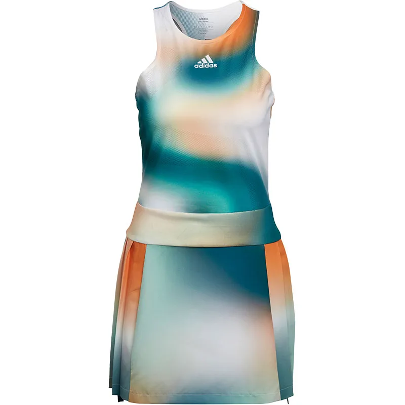 Adidas Sleeveless Dress Women's White/Forest Green/Jade White/Water Duck Green