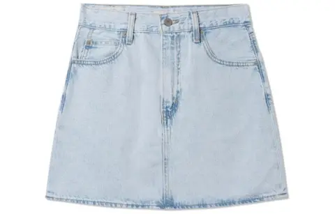 Levi's Denim Short Skirts Women's Blue Moderate Short A-line Skirt