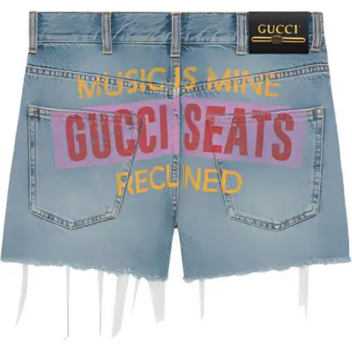 GUCCI Denim Shorts Women's Light Blue