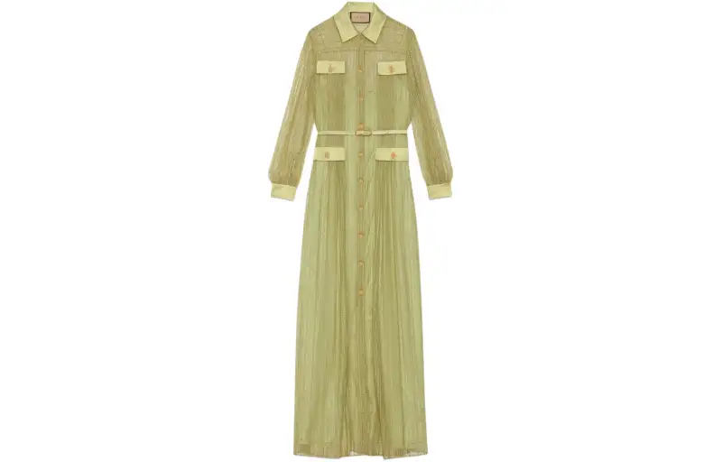 GUCCI Long Sleeved Dress Women's Green