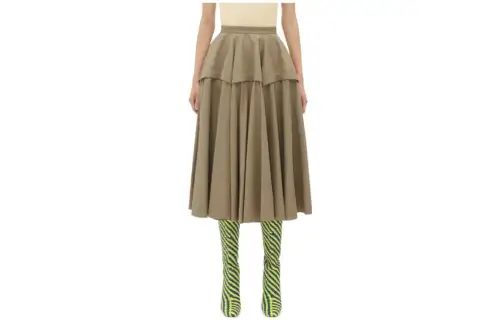 Bottega Veneta FW23 Casual Long Skirt Women's Khaki