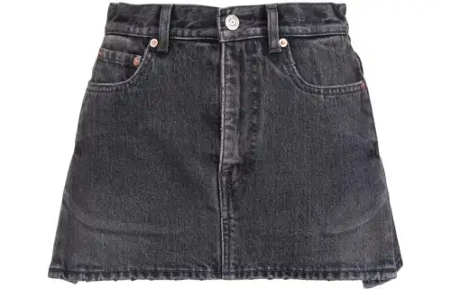 Balenciaga Denim Short Skirts Women's Black