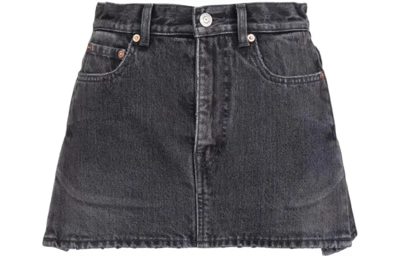 Balenciaga Denim Short Skirts Women's Black
