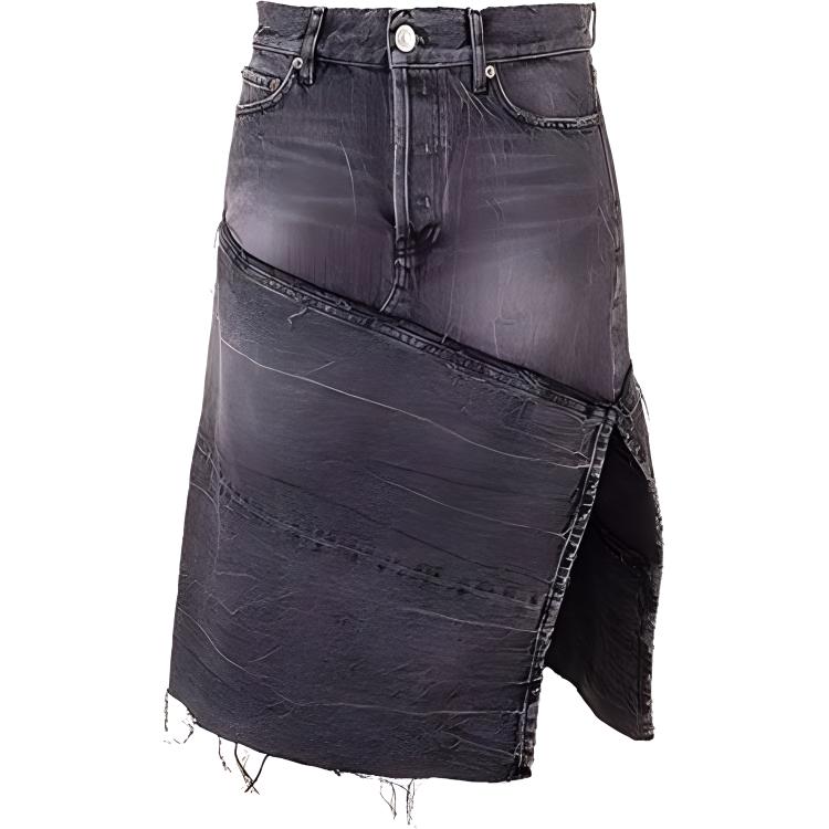 Balenciaga SS21 Denim Midi Dress Women's Gray