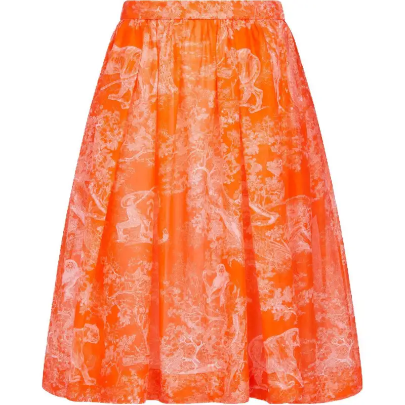 Christian DIOR All Over Patterned Pleated Skirt