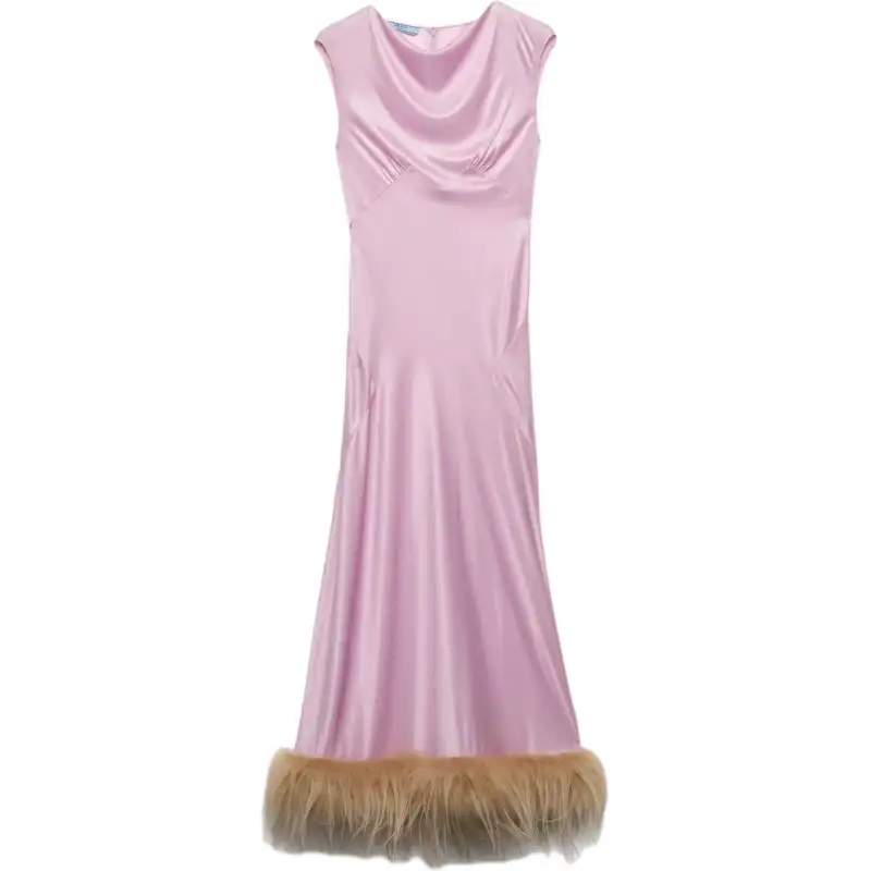 PRADA FW24 Sleeveless Dress Women's Pink