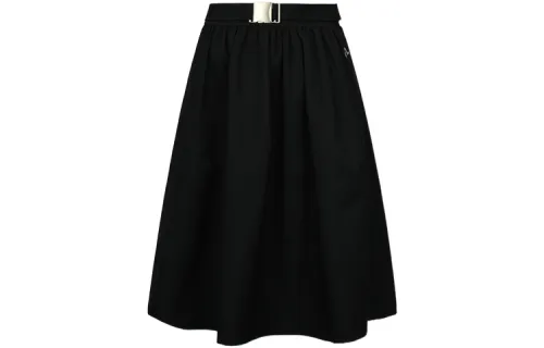 EVISU Casual Long Skirts Women's Black Moderate Mid Length A Line Skirt