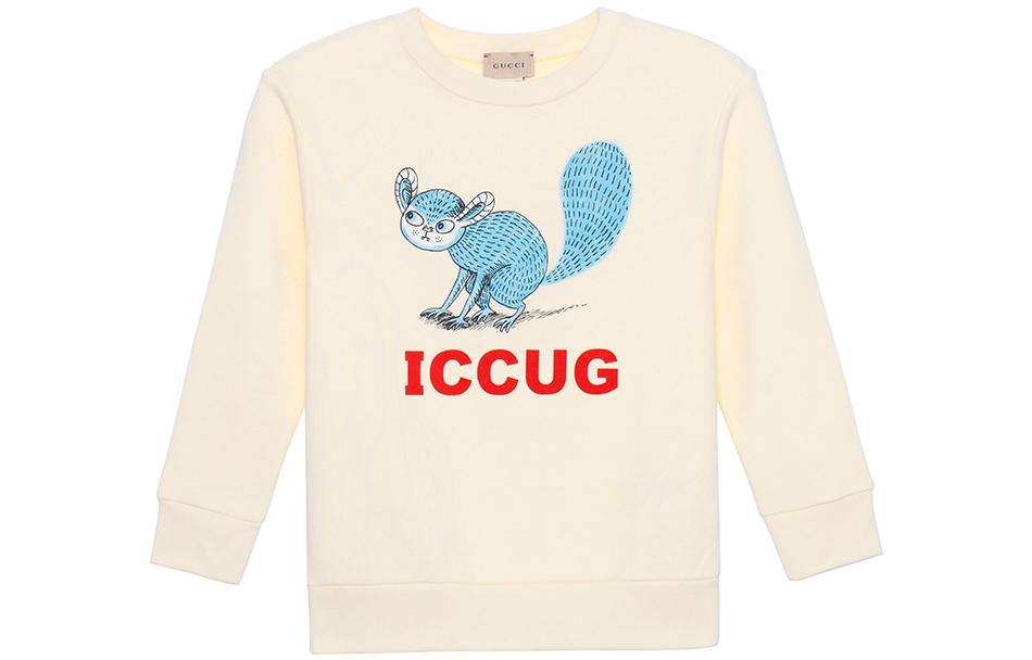 Мужской свитшот Gucci С животными (белый)