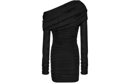 SAINT LAURENT Long Sleeved Dress Women's Black