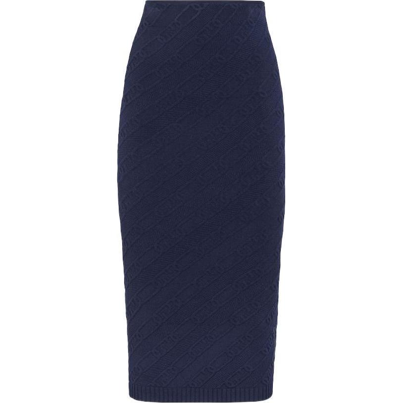 Женская юбка Fendi High Waist (синяя)