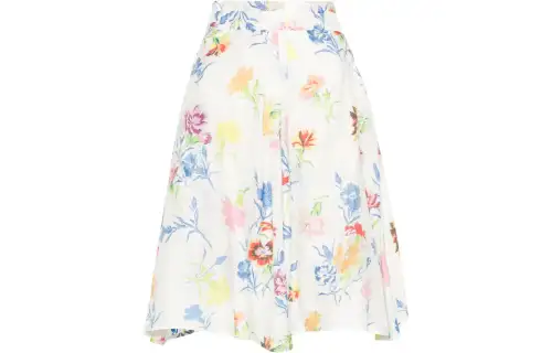 KENZO High Waist Floral Printed Skirt