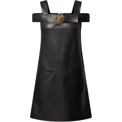 Lv Leather Dress With Strap And Buckle