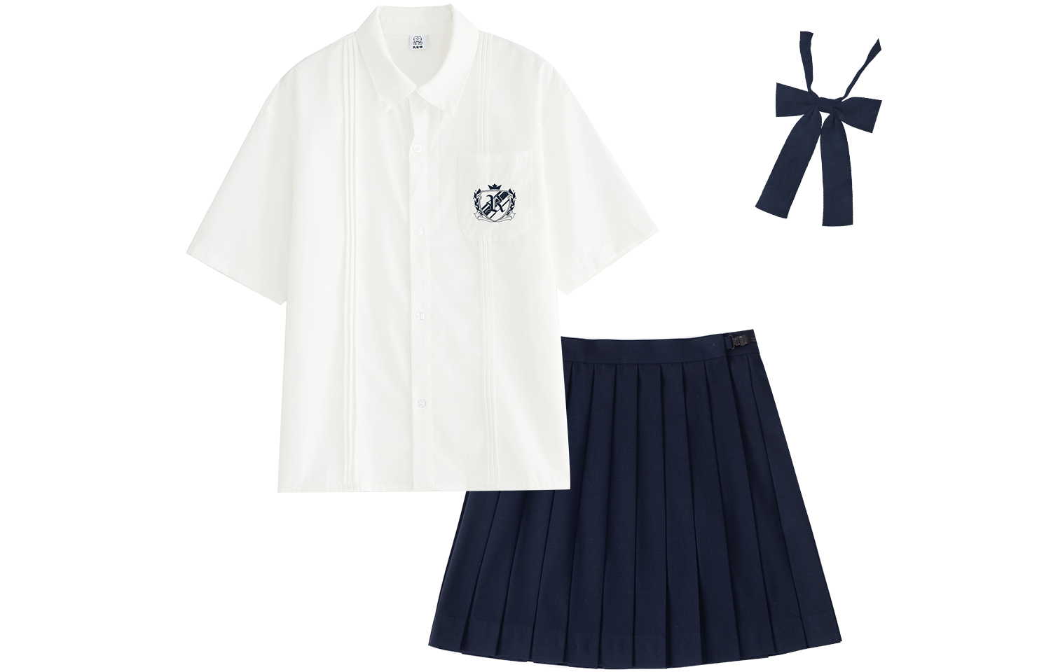 Kujo Meow JK Short Sleeve Shirt Pleated Skirt Uniform College Girl Skirt Suit Women's Free Back-to-School Season
