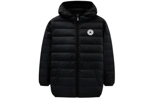 Converse Children's keep warm long-sleeve with hood with zipper, black down jacket, children's clothing