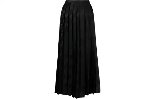 Vetements Logo-jacquard Pleated Midi Skirt