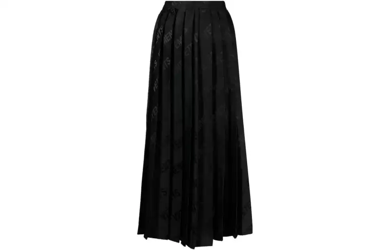 Vetements Logo-jacquard Pleated Midi Skirt