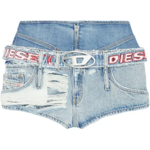 DIESEL OVAL D Denim Shorts Women's Blue