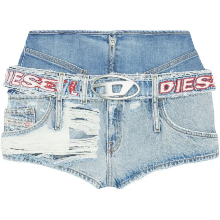 DIESEL OVAL D Denim Shorts Women's Blue