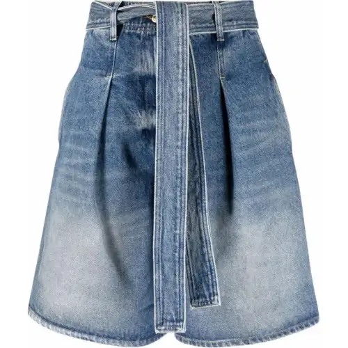 【Previous Season】bleach-effect belted tailored shorts