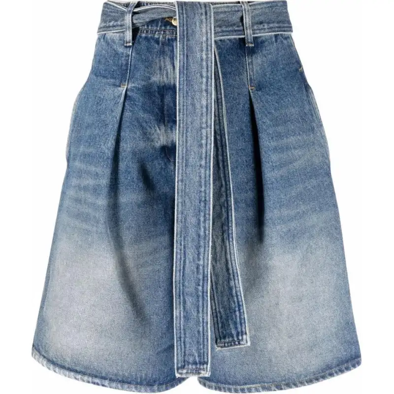 【Previous Season】bleach-effect belted tailored shorts
