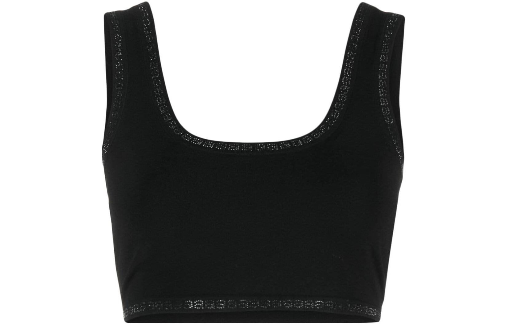 Alexander Wang rhinestone-trim cropped top
