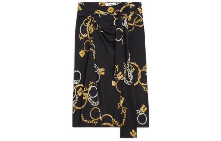 CELINE FW22 Casual Long Skirt Women's Black