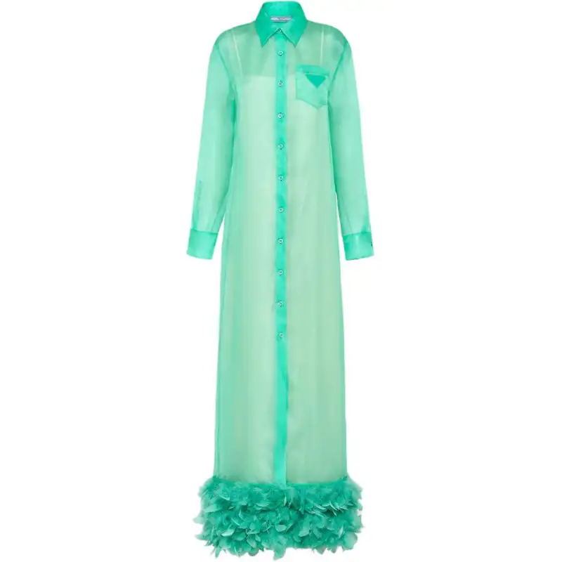 PRADA Long Sleeved Dress Women's Mint Green