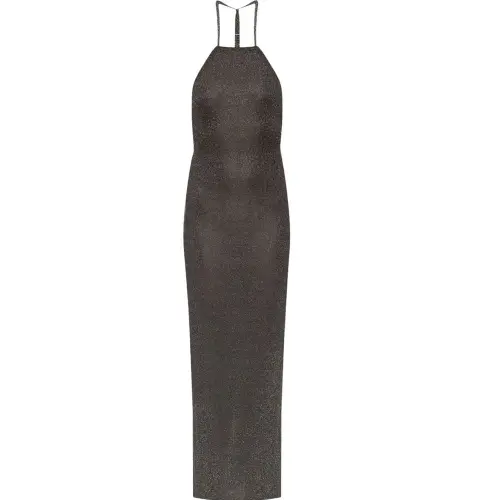 Balenciaga Glitter Effect Backless Maxi Dress