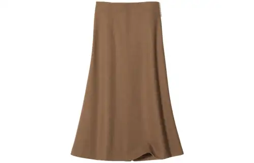 UNIQLO Casual Long Skirts Women's Light Umber Moderate Mid Length A Line Skirt