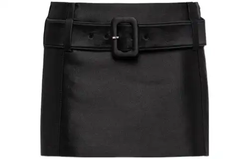 PRADA Casual Short Skirts Women's Black Moderate Short Bodycon Skirt