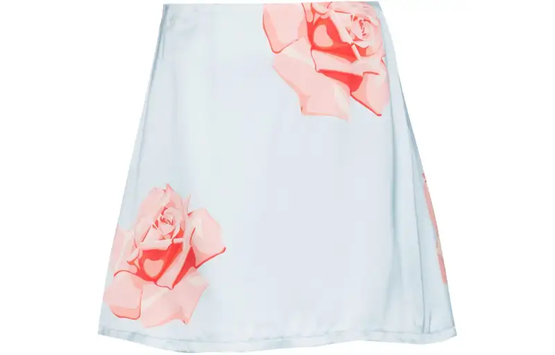 KENZO 'KENZO Rose' Satin Mini Skirt