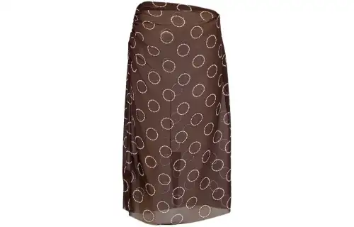 PRADA Dot print Georgette Pencil Skirt