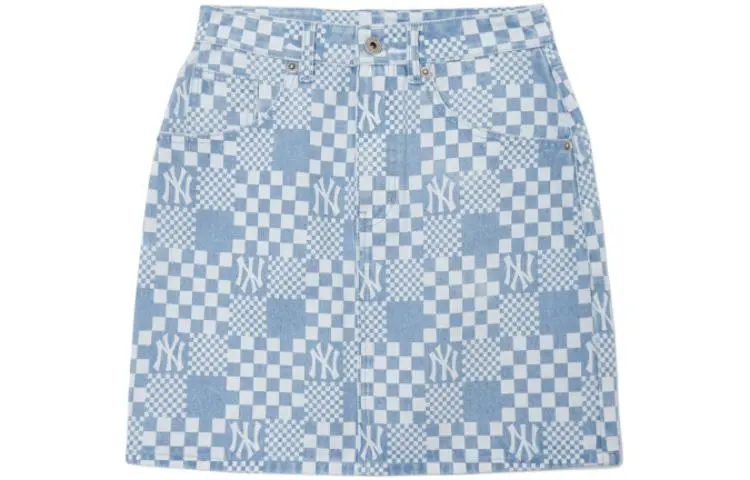 MLB New York Yankees SS22 Denim Dress Women's Light Blue