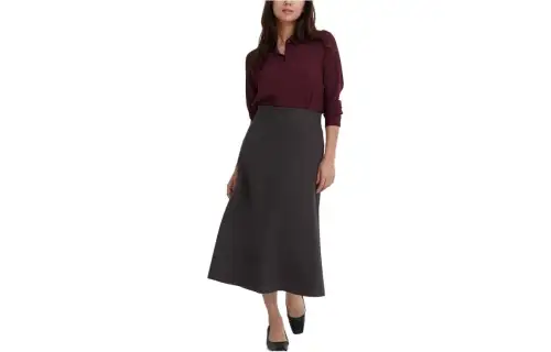 UNIQLO Knit Long Skirts Women's Brown Black Moderate Mid Length A Line Skirt