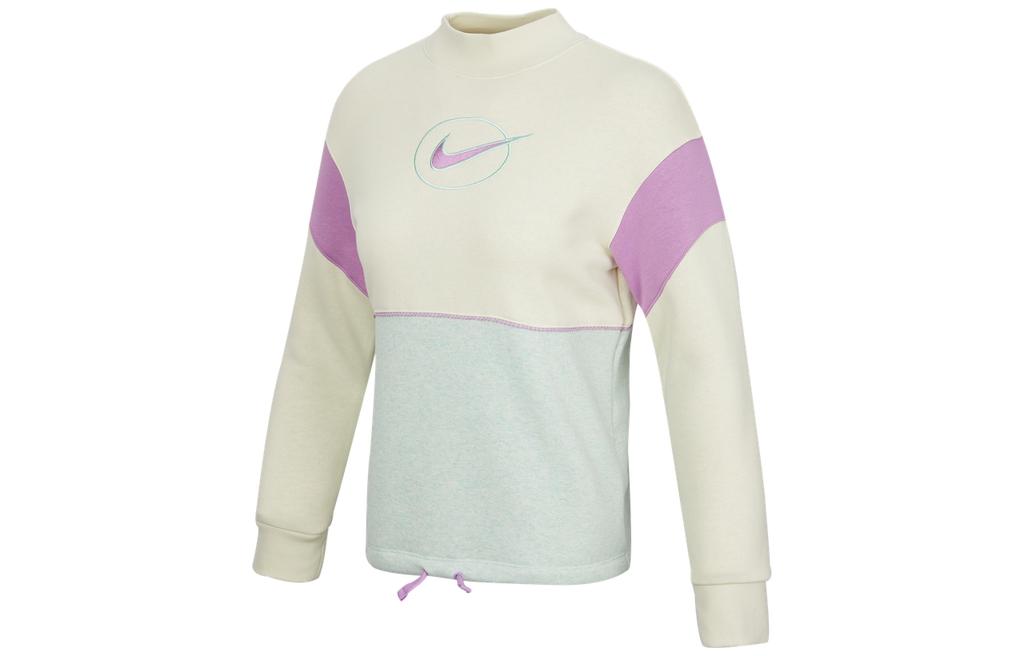 Женское худи Nike Nike Nsw Flc Ls Mock Logo (бежевое)
