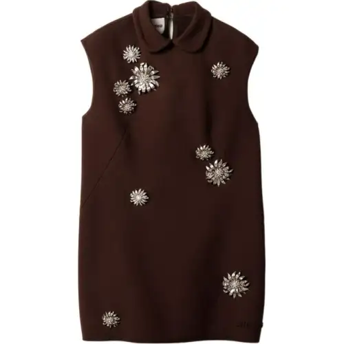 MIU MIU Sleeveless Dress Women's Cocoa Brown