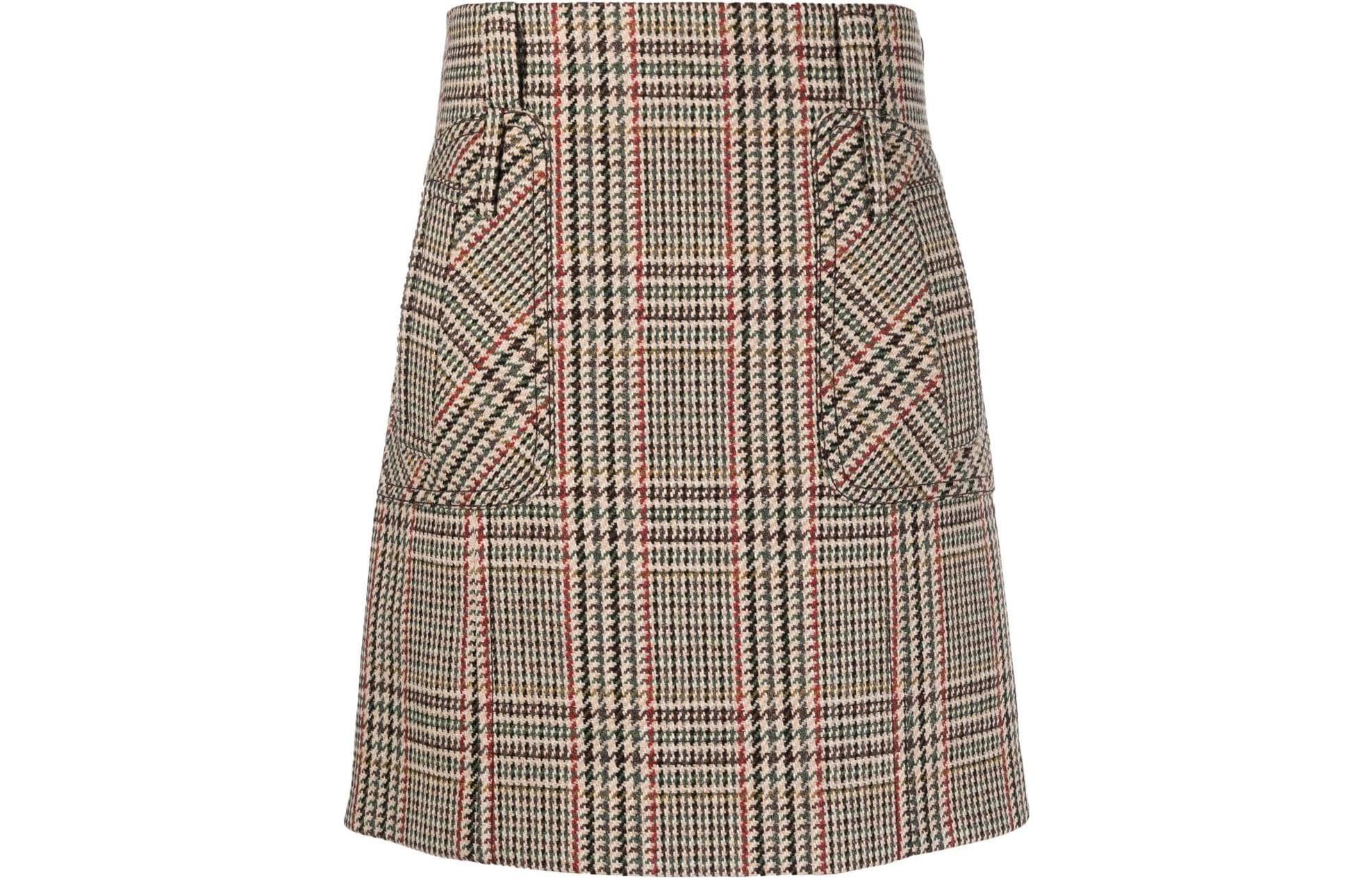 【Previous Season】checked virgin wool miniskirt