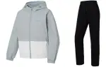 Li Ning Fitness Series Casual Suits Women's Set Aqua Gray Green Ivory+Black Hooded Moderate Other