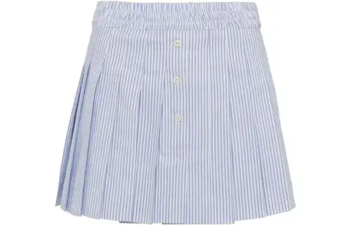 PRADA Casual Short Skirts Women's Blue Moderate Short Pleated Skirt