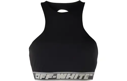 OFF WHITE Logo Band Sports Bra Black